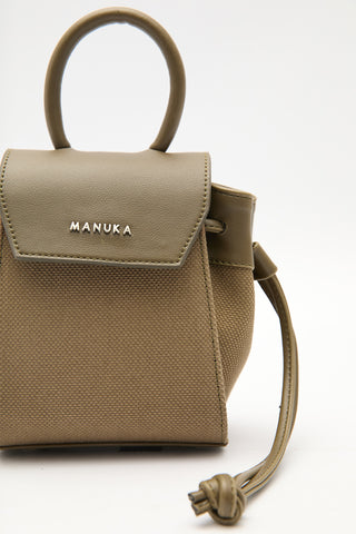 Canvas Flap Mini Bag Brown