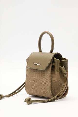 Canvas Flap Mini Bag Brown