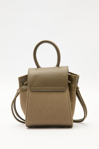 Canvas Flap Mini Bag Brown