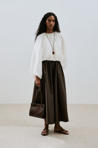 Ruffled Premium Skirt Dark Brown