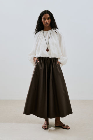 Ruffled Premium Skirt Dark Brown