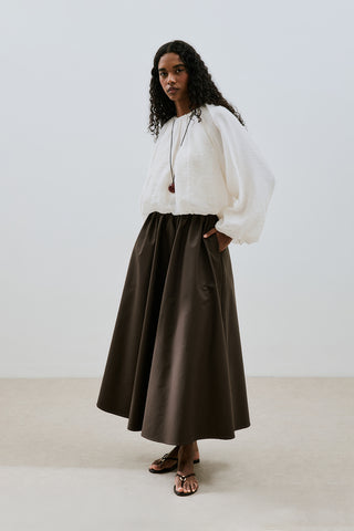 Ruffled Premium Skirt Dark Brown