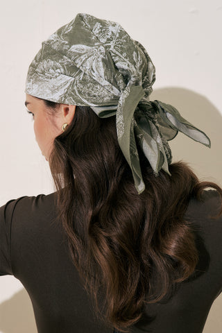 Patterned Cotton Scarf Agatha Beige