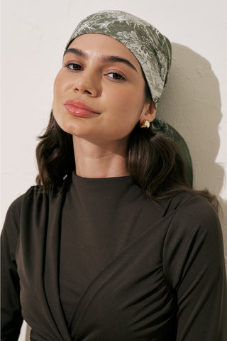 Patterned Cotton Scarf Agatha Beige