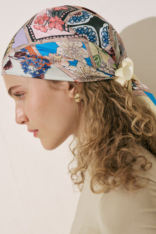 Patterned Satin Scarf Guel