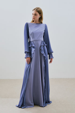 Tiered Pleated Dress Lilac