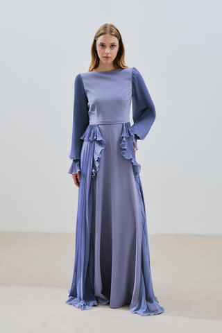 Tiered Pleated Dress Lilac