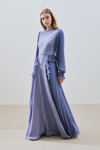 Tiered Pleated Dress Lilac