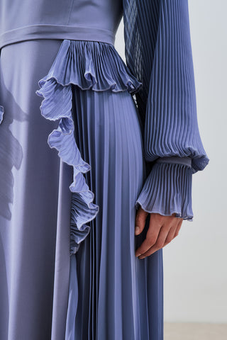 Tiered Pleated Dress Lilac