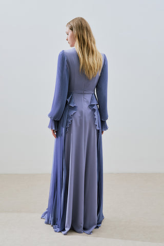 Tiered Pleated Dress Lilac
