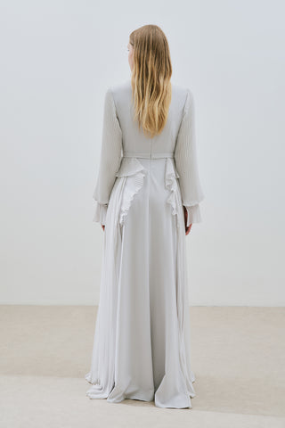 Tiered Pleated Dress Stone