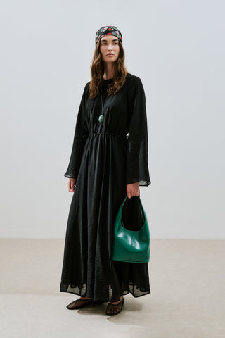 Adjustable Waist Maxi Dress Black