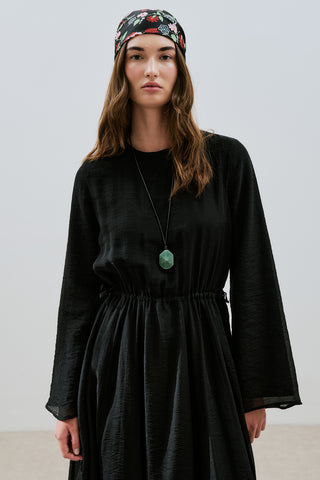 Adjustable Waist Maxi Dress Black