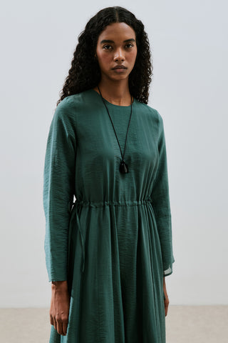 Adjustable Waist Maxi Dress Green