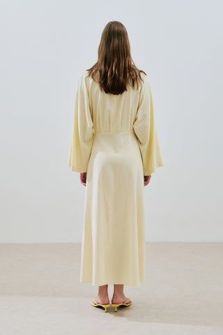 Textured Wrap Dress Yellow