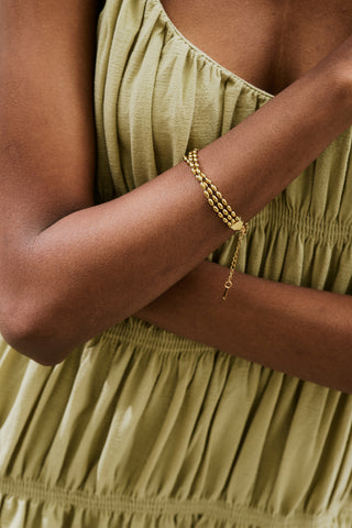 Trio Oval Chain Bracelet Gold