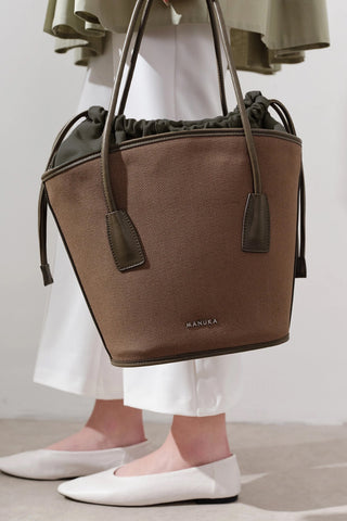 Canvas Bucket Bag Brown