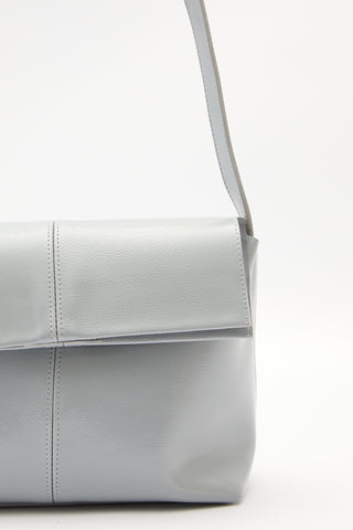 Faux Leather Flap Bag Blue