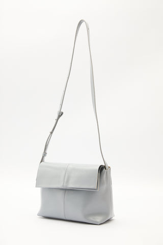 Faux Leather Flap Bag Blue
