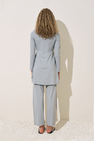 Wrap Skirt Swim Dress Blue