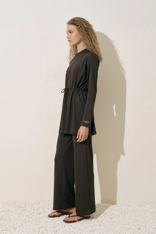 Adjustable Waist Swimsuit Brown