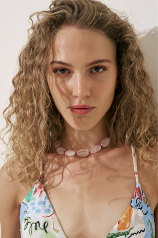 Print Cross‑Back Swimsuit Summer