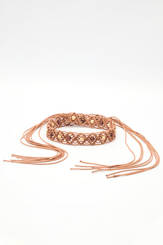 Rope-Tie Braided Belt Brown