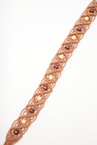 Rope-Tie Braided Belt Brown