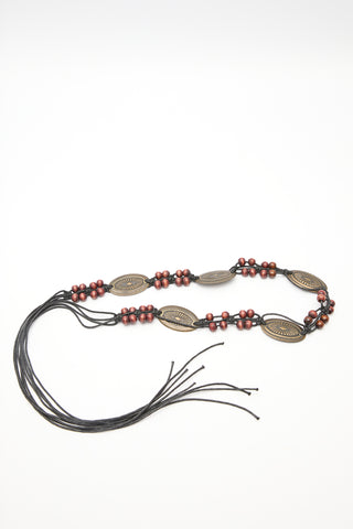 Buckle-Tie Belt Brown