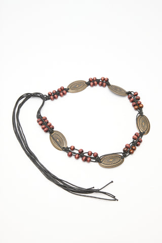 Buckle-Tie Belt Brown