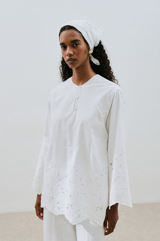 Embroidered Tunic Ecru