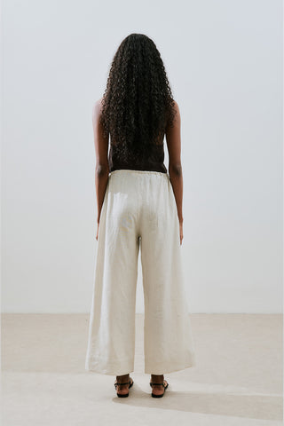 Linen Tie Trousers Stone