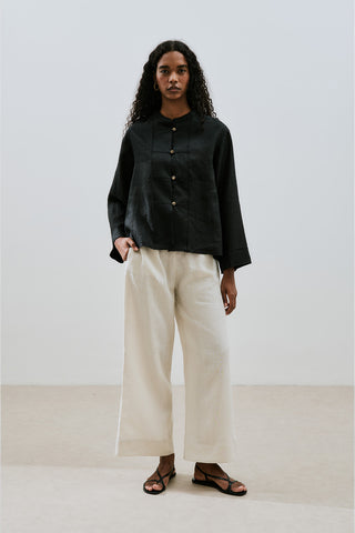 Linen Tie Trousers Stone