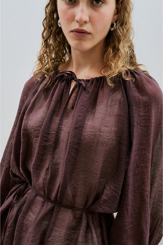 Wide Cuff Belted Tunic Burgundy