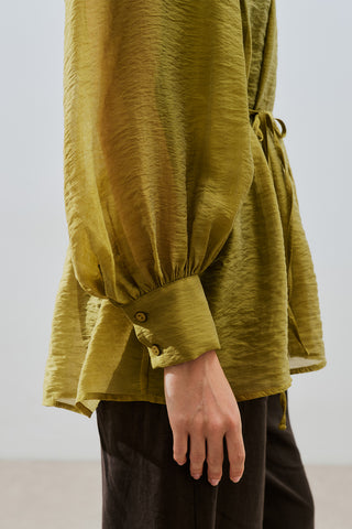 Wide Cuff Belted Tunic Yellow