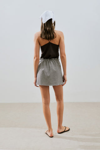 Gingham Skort Brown
