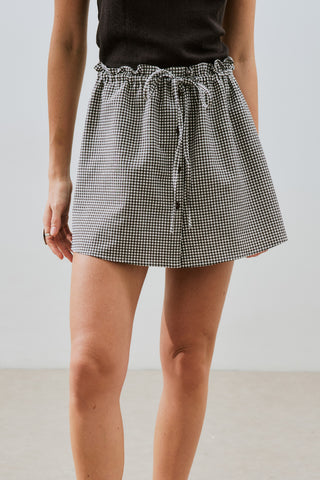 Gingham Skort Brown