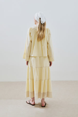 Embroidered Crop Blouse Yellow