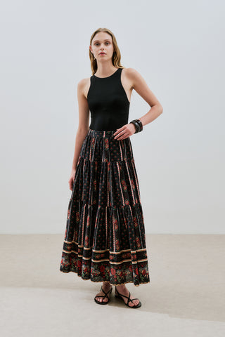 DESENLİ PAMUKLU KATLI ETEK ALMA