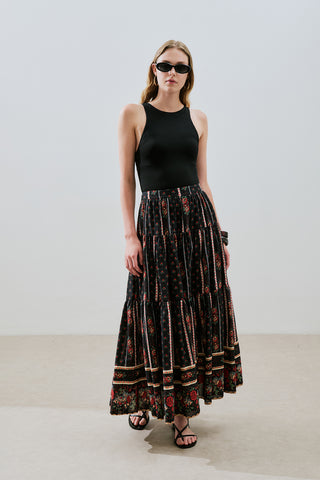 DESENLİ PAMUKLU KATLI ETEK ALMA