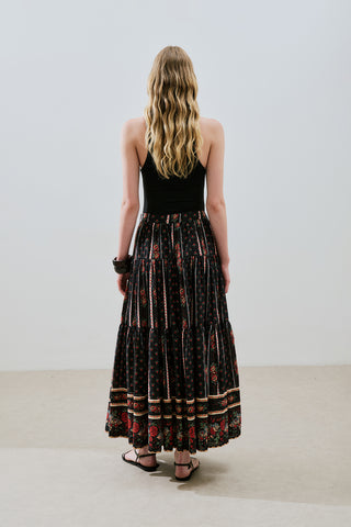 DESENLİ PAMUKLU KATLI ETEK ALMA