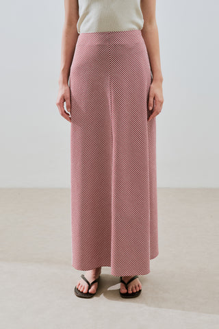 Gingham Skirt Red