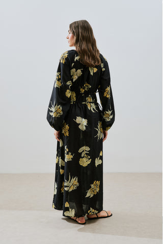 Patterned Cotton Ruched Dress Aloha