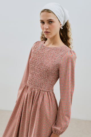 Gingham Smocked Dress Tile