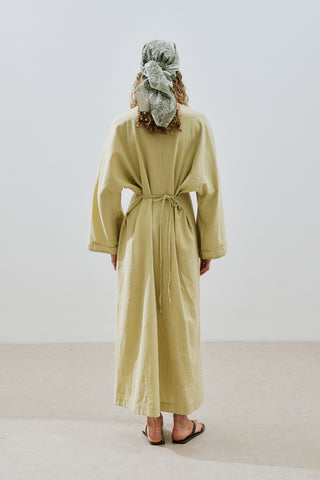 Textured Stripe Detail Dress Soft Green