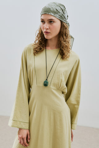 Textured Stripe Detail Dress Soft Green