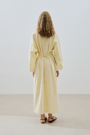 Textured Stripe Detail Dress Yellow