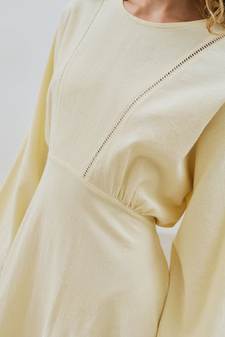 Textured Stripe Detail Dress Yellow