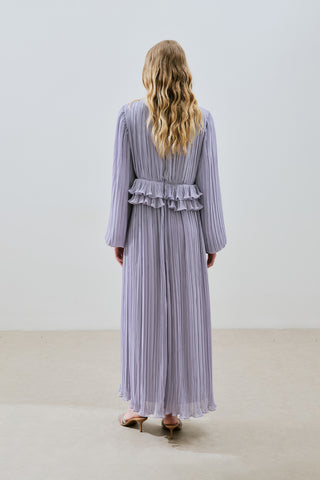 Mila Pleated Tiered Dress Lilac