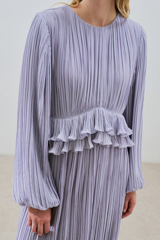 Mila Pleated Tiered Dress Lilac